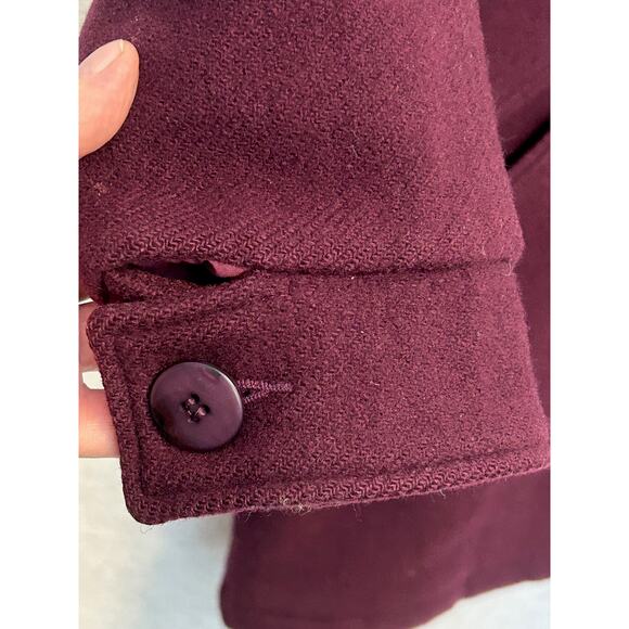 Woolrich Woman Vintage Wool Shacket Burgandy Blue Size S - Picture 6 of 13